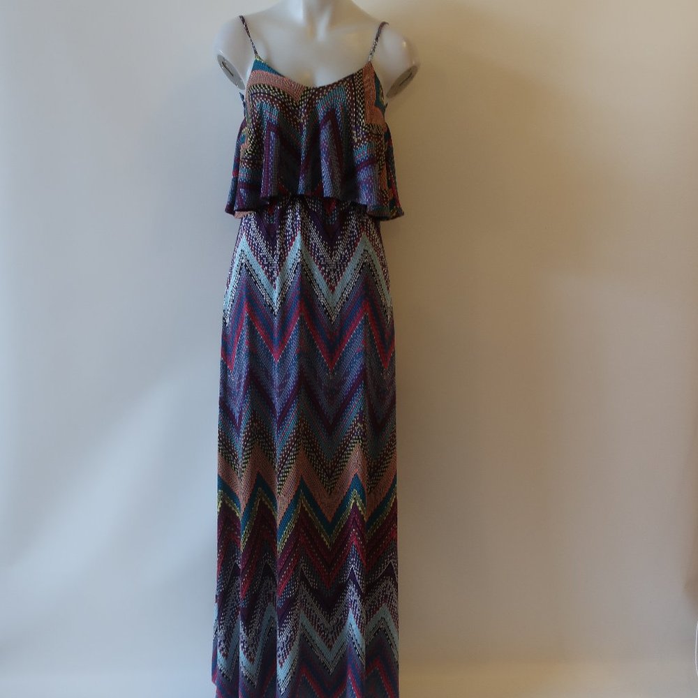 VERONICAM MULTI COLORED PRINT MAXI DRESS S